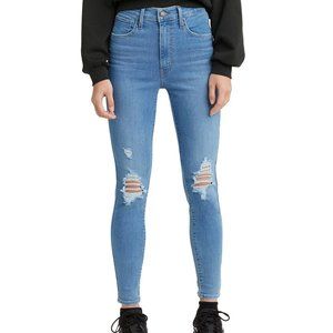 Levi's Mile High Skinny Jeans in Light Wash Distressed Size 32
